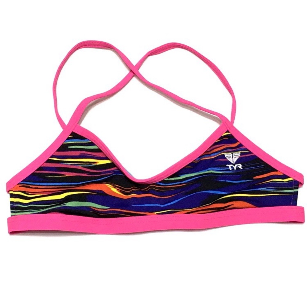 TYR Womens Size XS (0-2) Fresno Mojve Tie Back Active Wear Workout Swim Top
